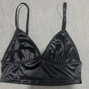 Forever 21 Black Satin Bralette